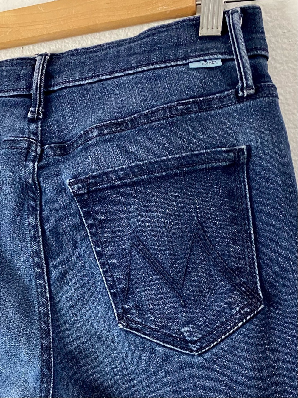 MOTHER Stunner Ankle Step Fray Jeans 28 Dark A Trip Down Memory Lane Slim Crop - Picture 8 of 15